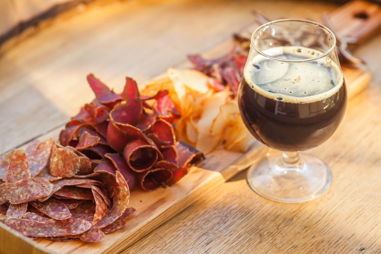 Craft beer and snacks at a local Asheville brewery. Read our blog on Asheville breweries for our top recommendations!