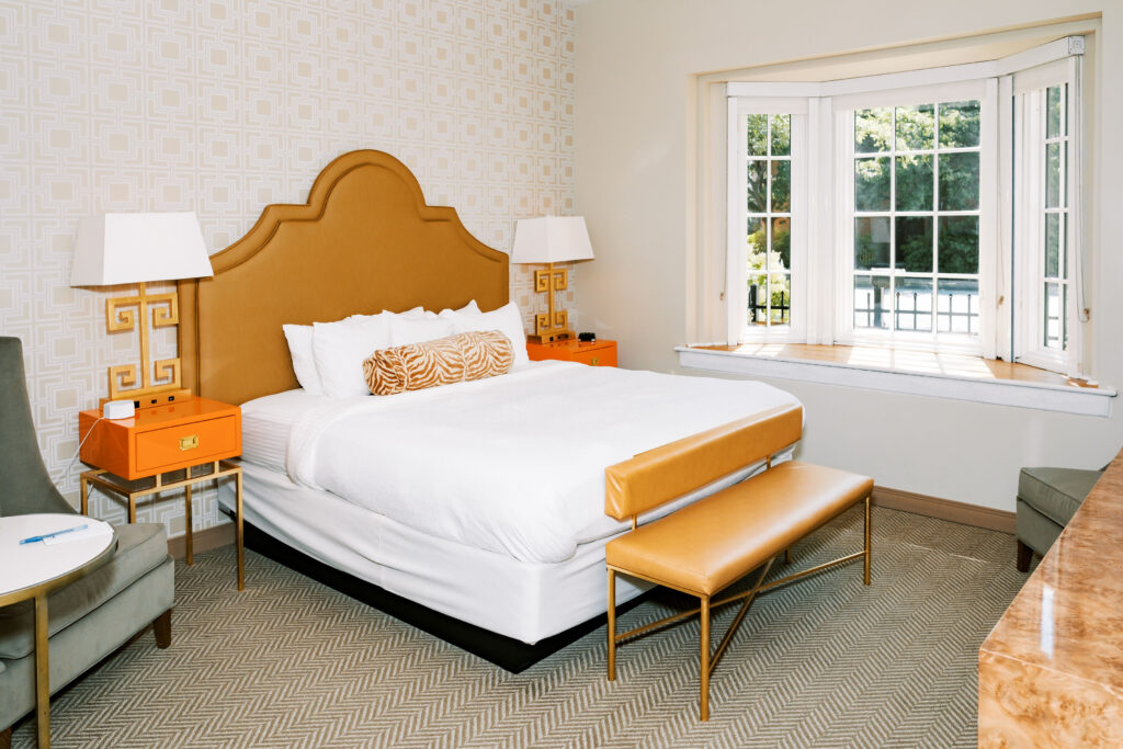 King hotel room in downtown Auburn at The Collegiate