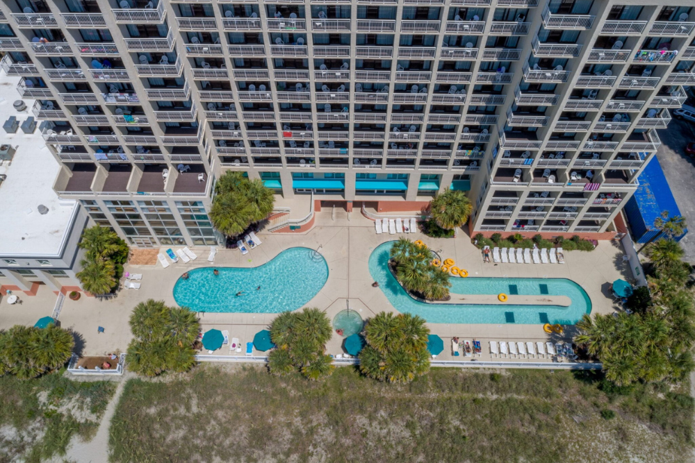 pool and lazy river at ocean drive beach and golf resort