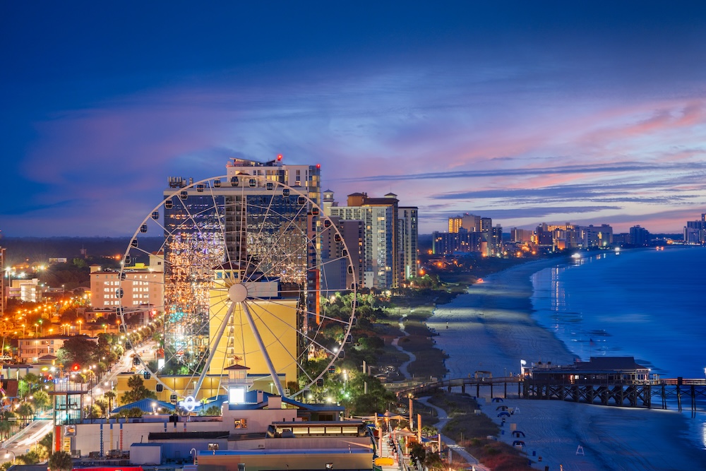 Myrtle Beach view at sunset