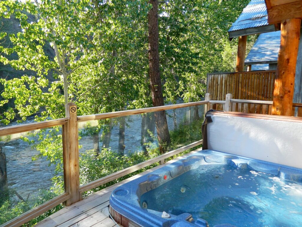 Riverside Cabin with Hot Tub