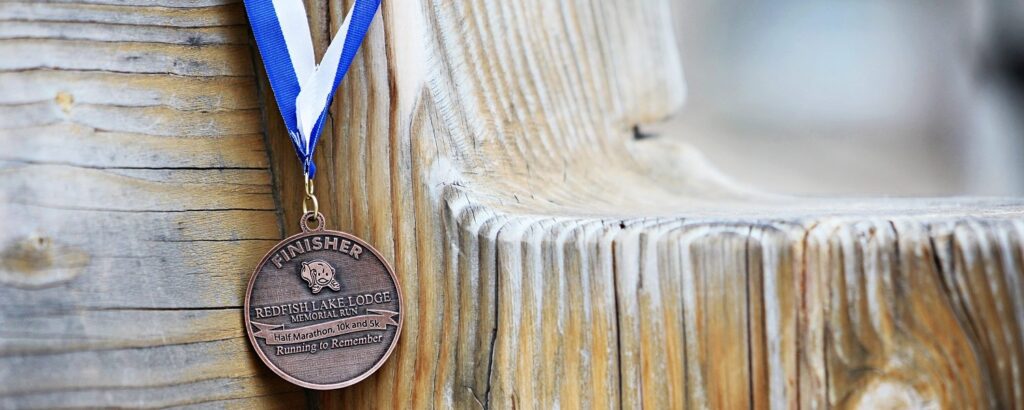 medal on bench