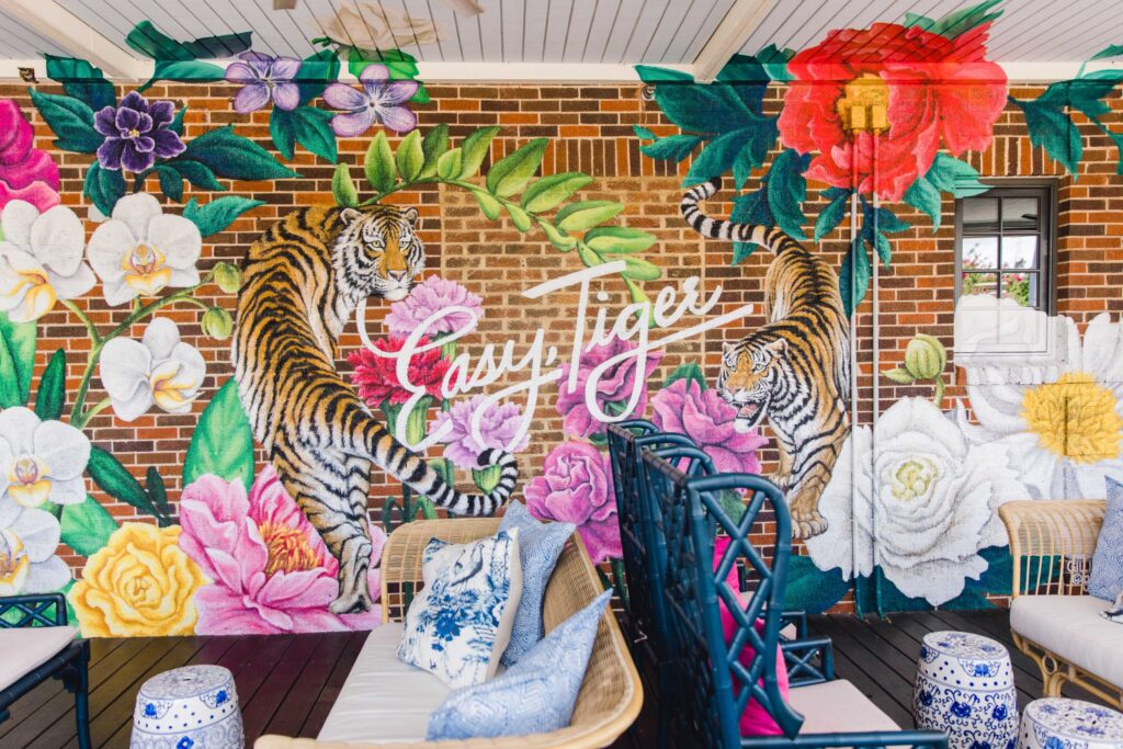 Easy Tiger floral mural
