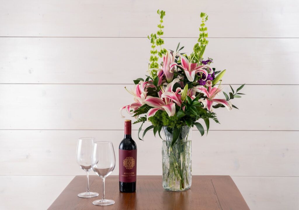 Anniversary Package - Wine, flowers