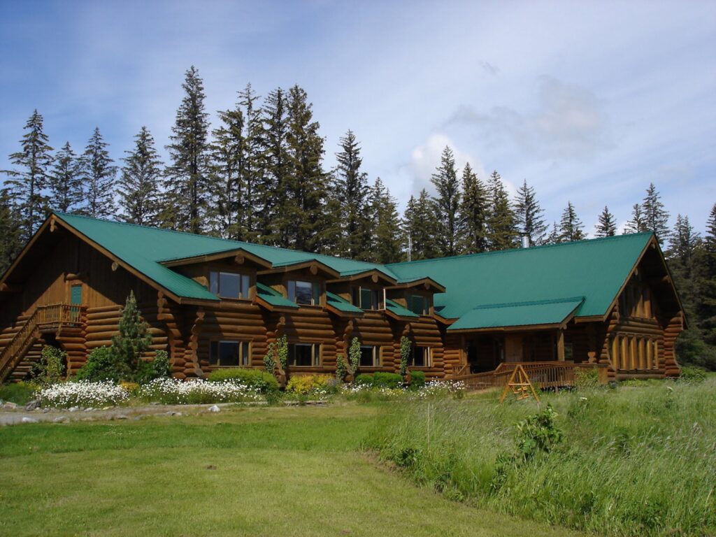 a photo of the front exterior of the lodge on a sunny day