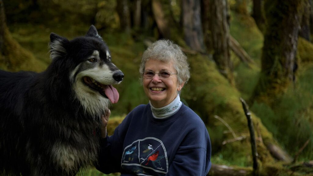 Bear Track Inn owner with her dog