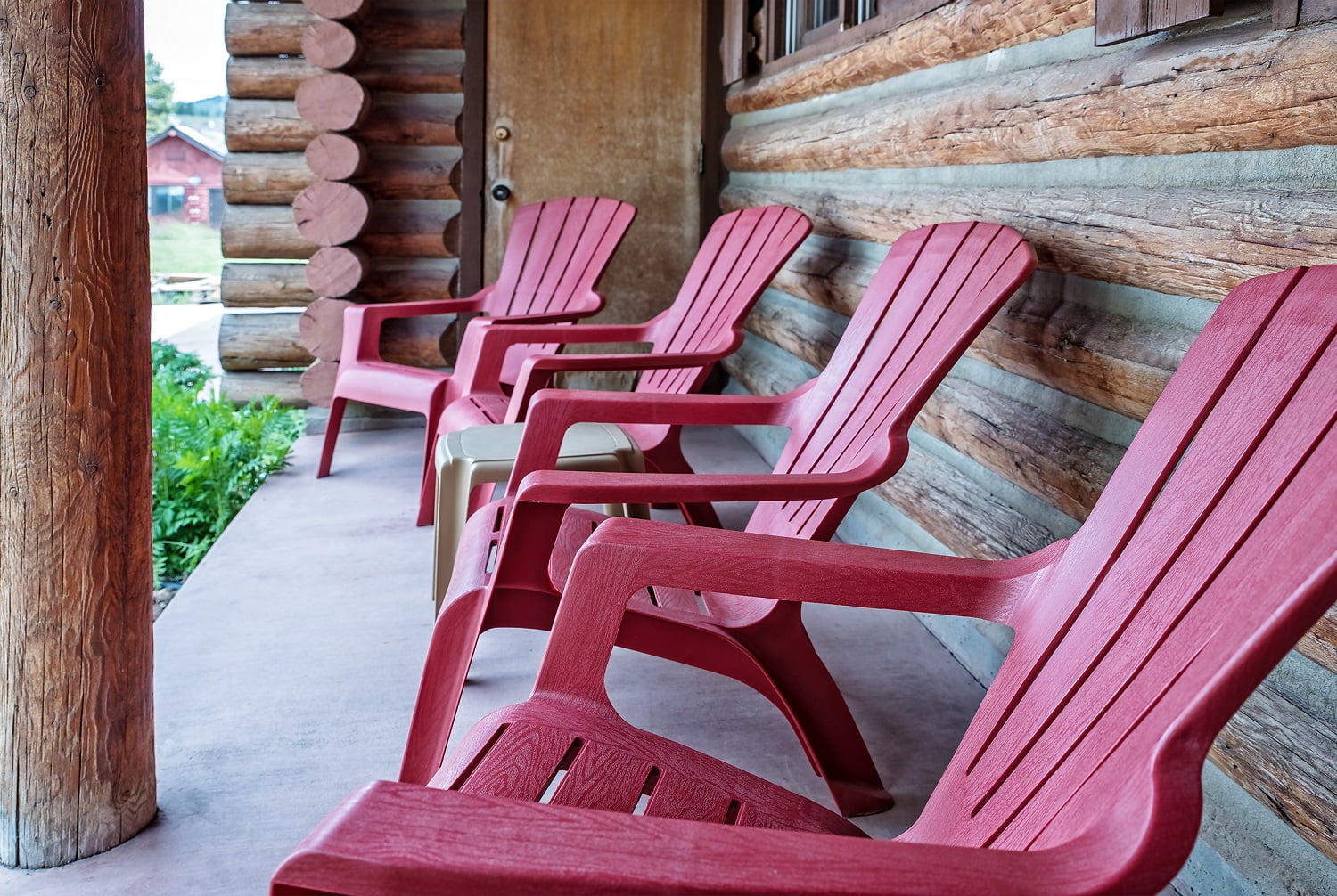 cabin porch with chairs