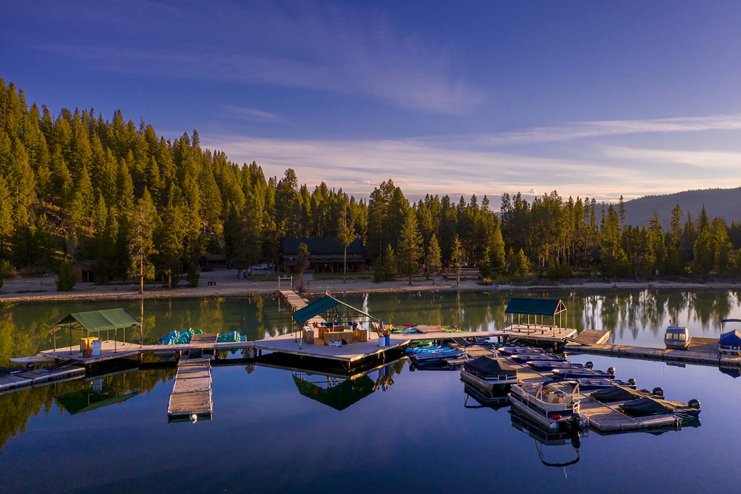 Boat dock on lake