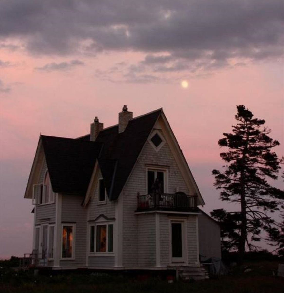 Great Duck Island House | Exterior at Sunset