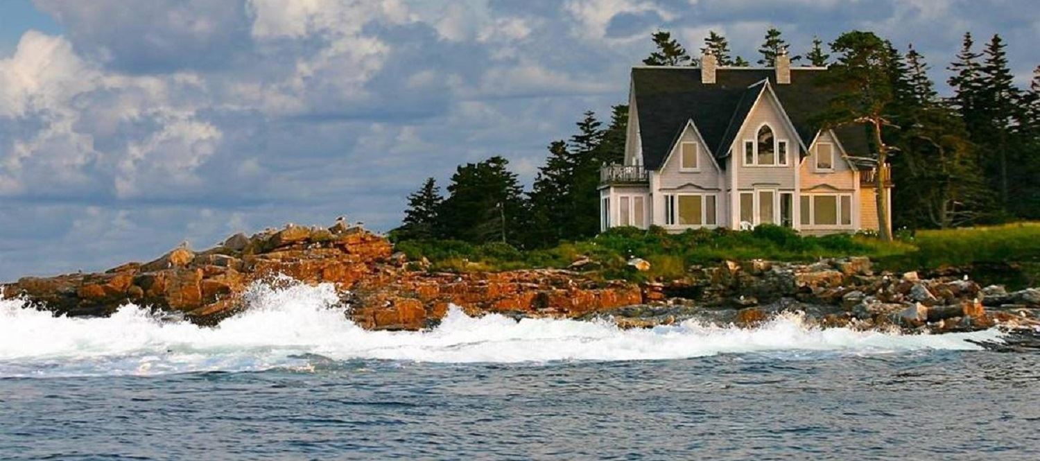 Great Duck Island House | View of house from the water