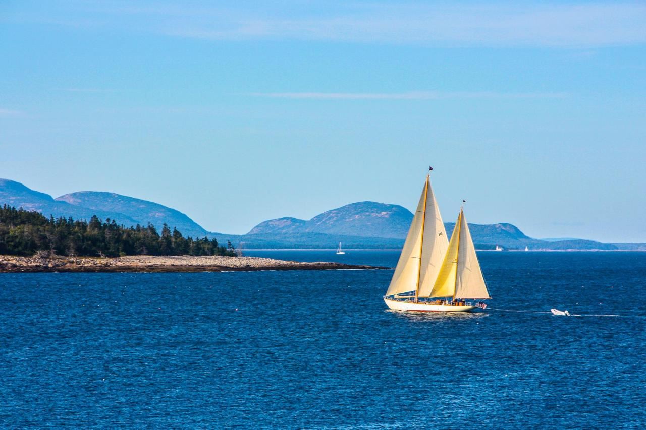 Great Duck Island House | Sailboat off the shoreline