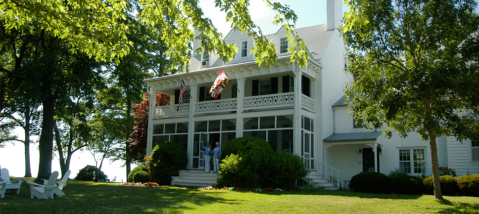 The Main House at Wades Point Inn on the Bay.
