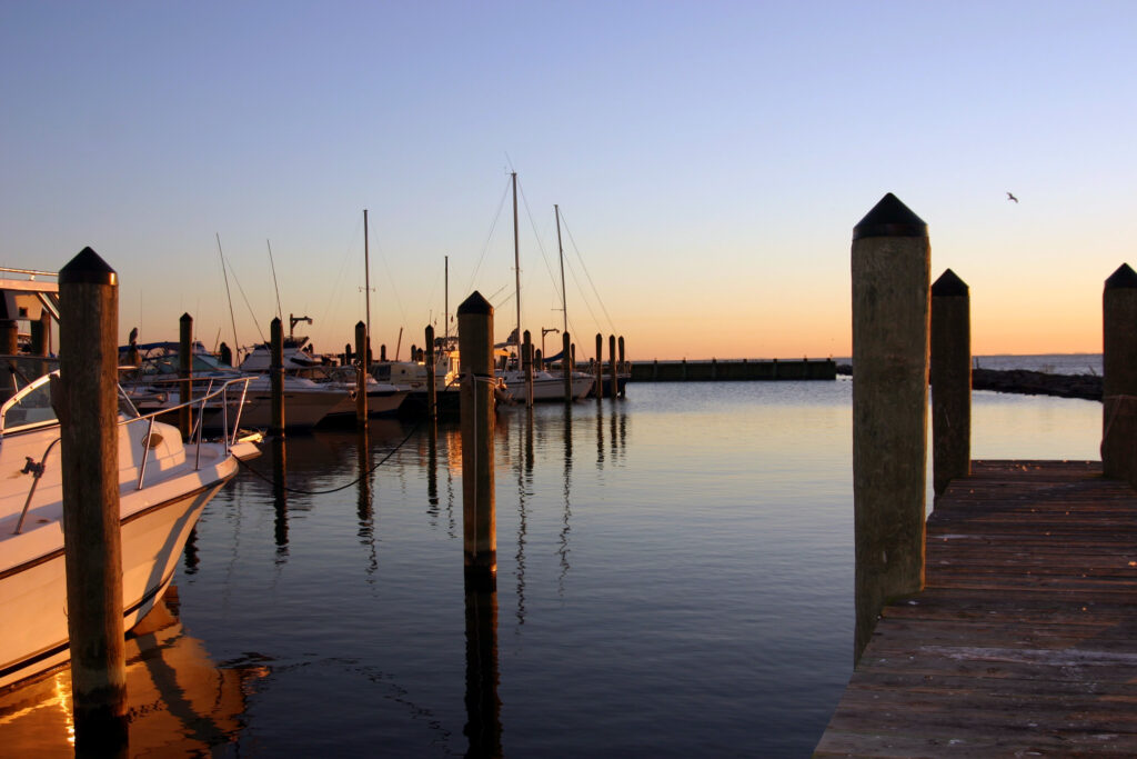 A Chesapeake Bay Marina at Dawn