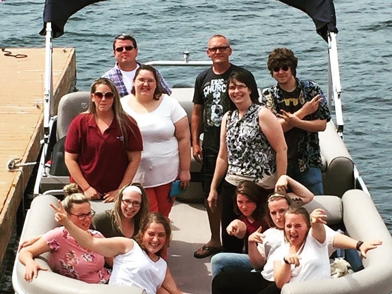 staff on a boat