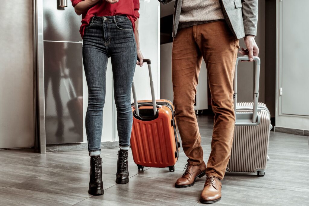 Couple with suitcases