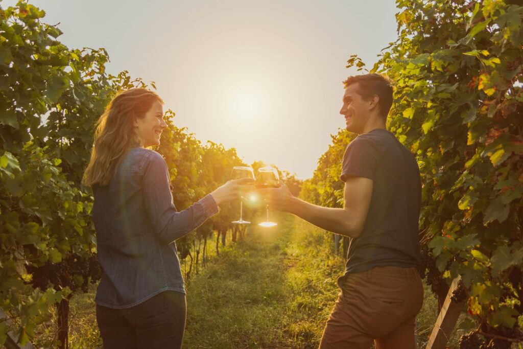 Couple at a vineyard