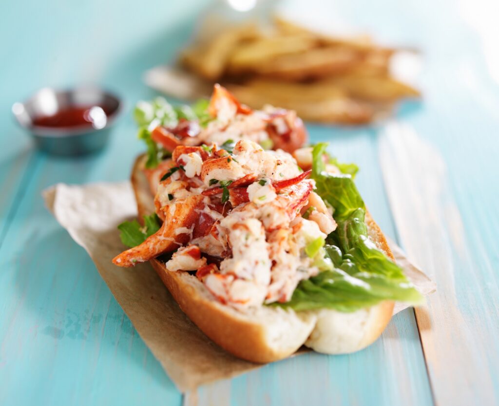 Shrimp on Bread with Lettuce