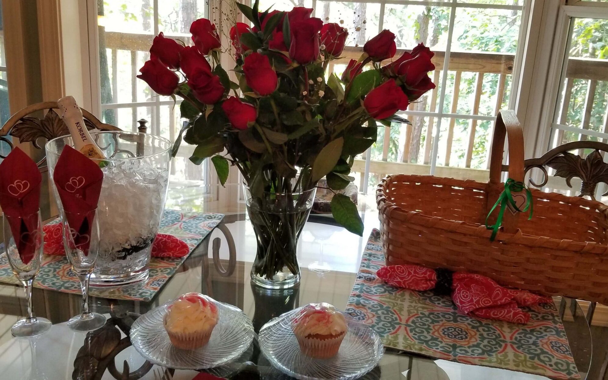 Anniversary roses and sweets