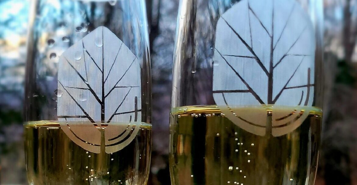 sparkling wine in glasses
