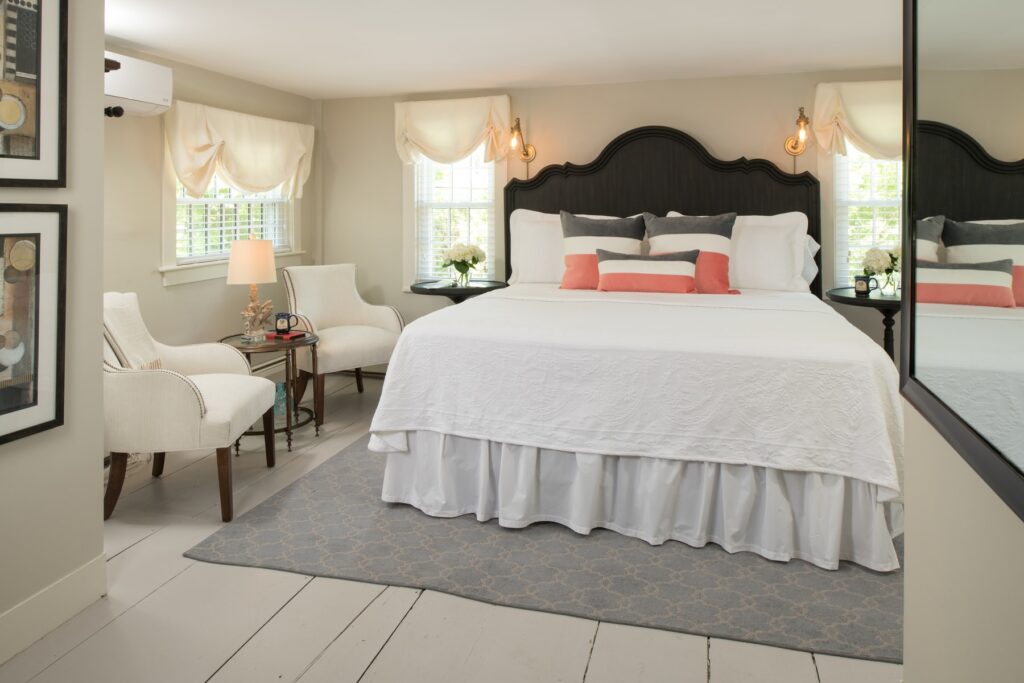 The Island Creek room is one of the five stunning accommodations at The Inn at Yarmouth Port