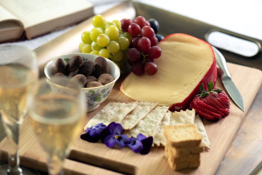 cheese and grape board