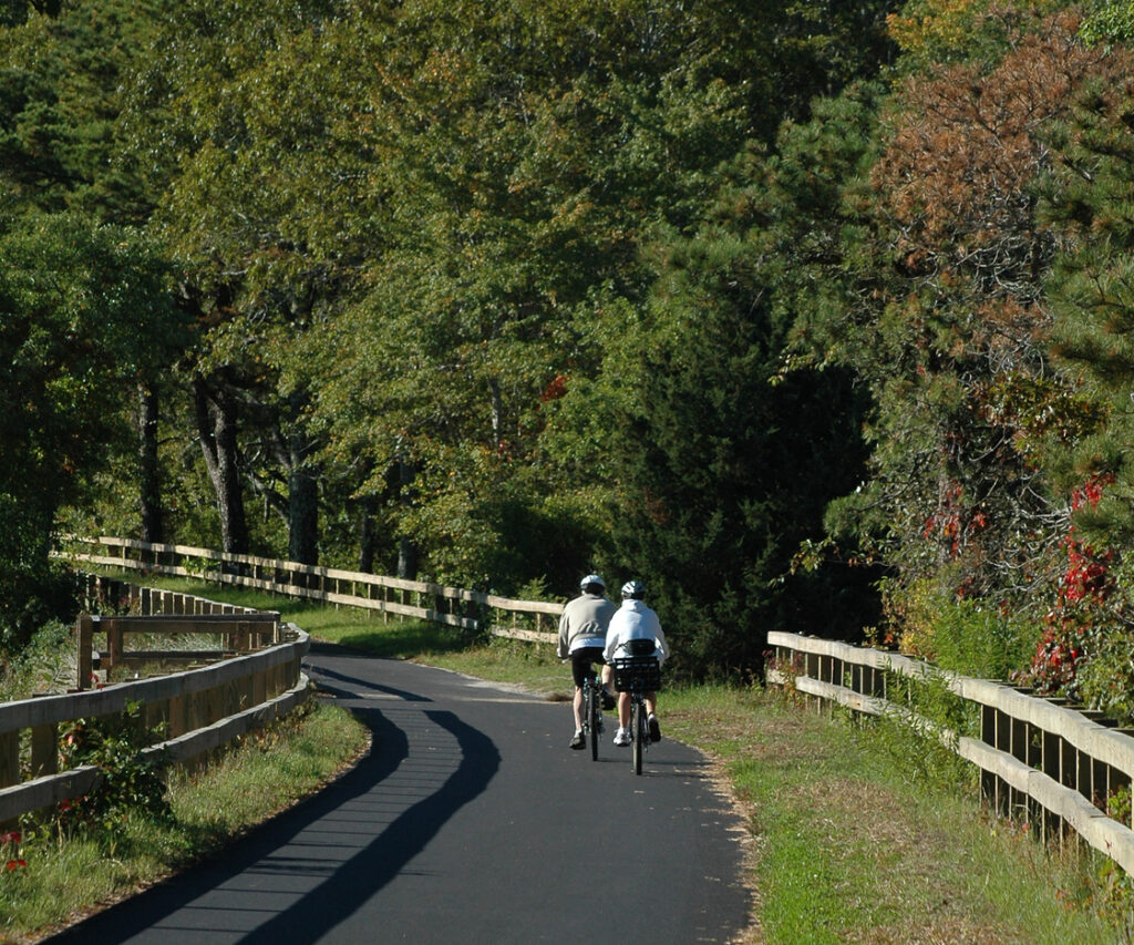 Cyclists on Cape Cod Rail Trail
