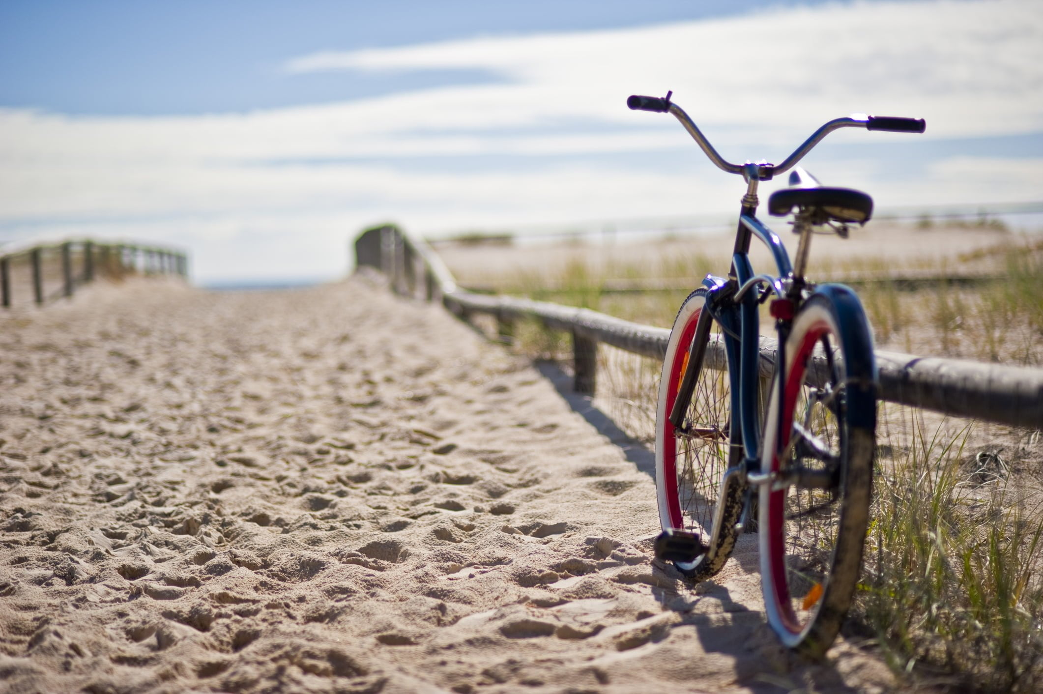 bike left at the beach