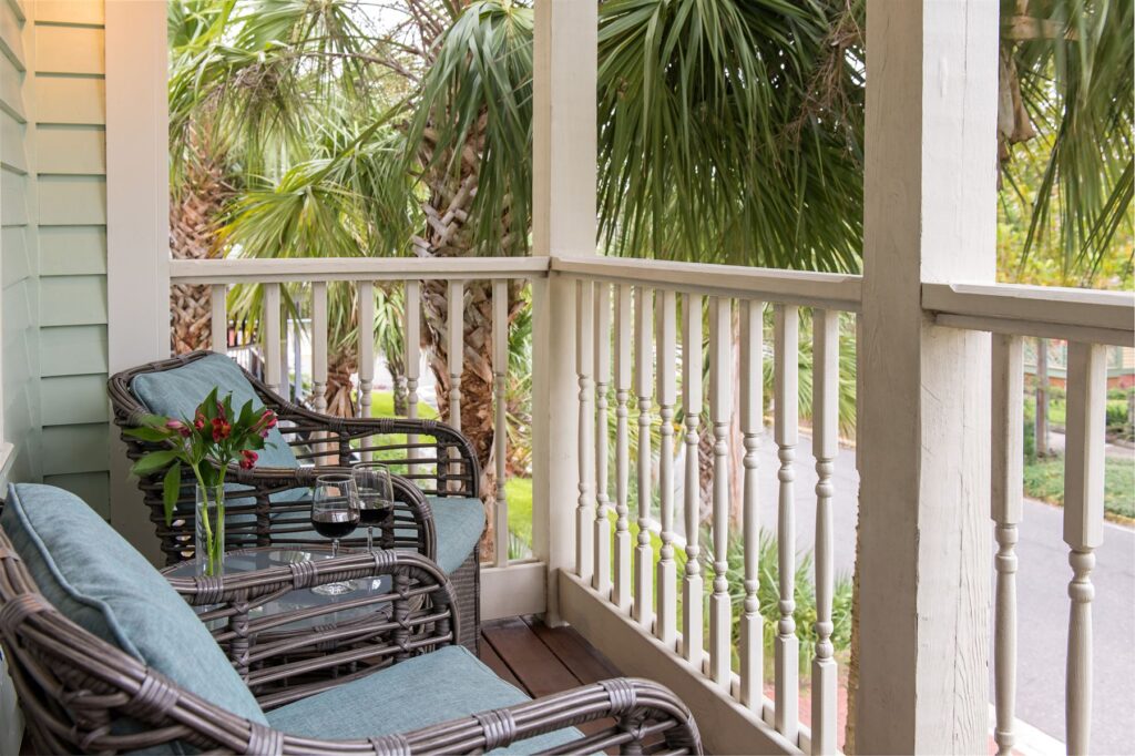 Room 14 at The Addison on Amelia Island - Seating area for the room on the porch