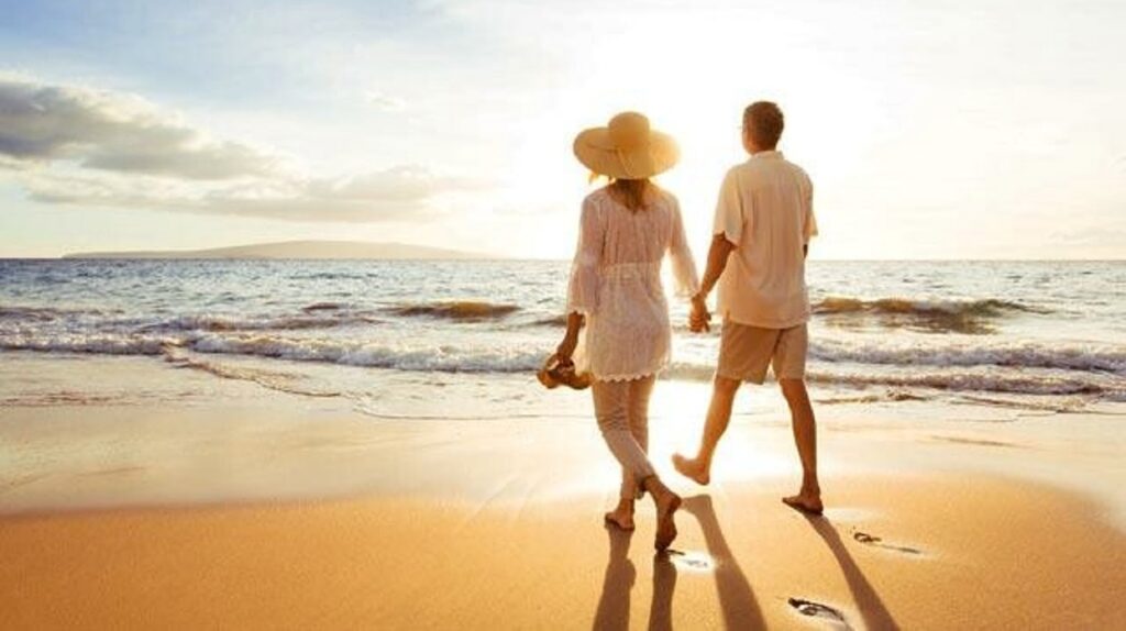 Couple on beach at Amelia Island Beach