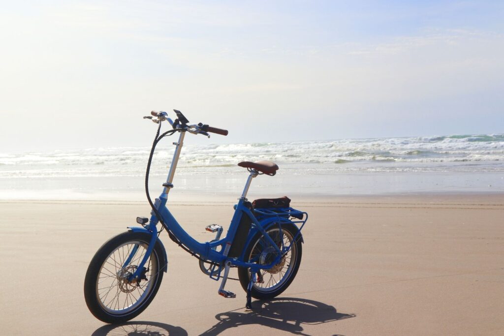 ebike parked on the beach