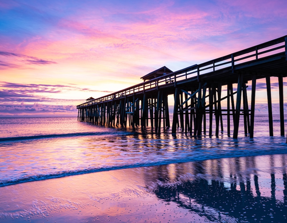 Amelia Island dock at Sunset
