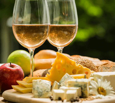 A Rose, Artisan Cheese Board, & Wine