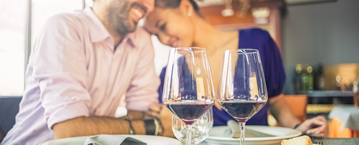 Couple enjoying wine