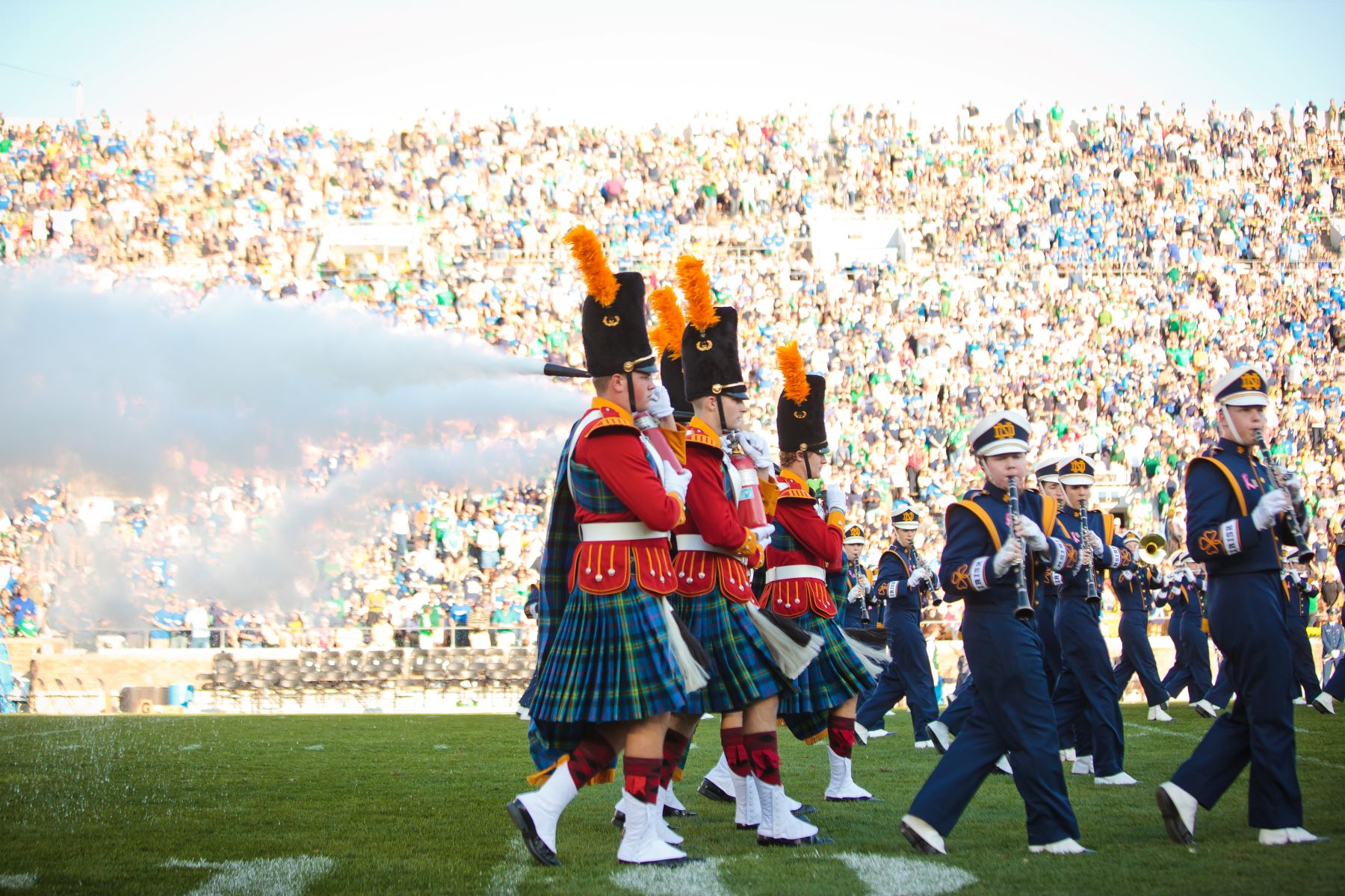 the band at a Notre Dame football game