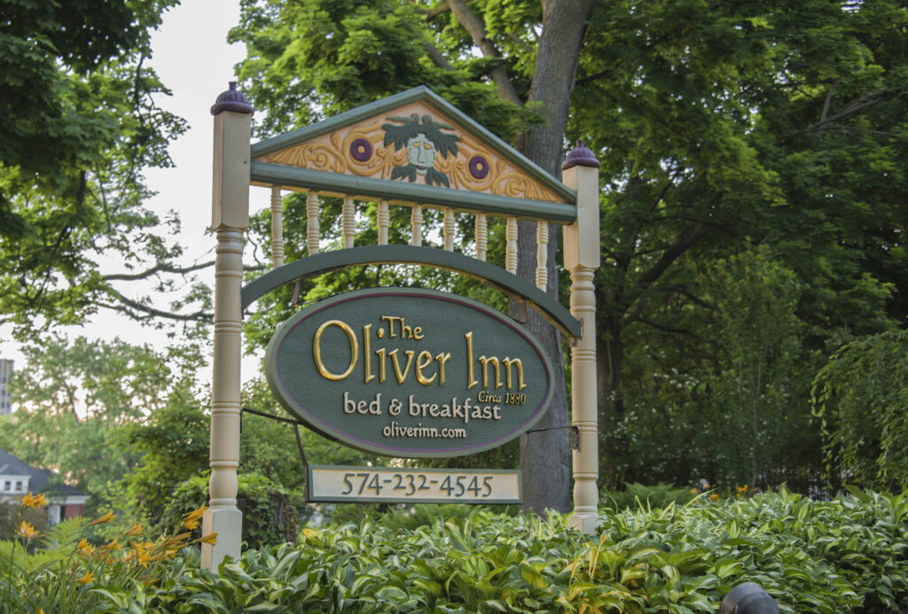 Signage in front of The Oliver Inn.