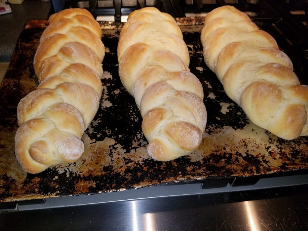 baked braided bread