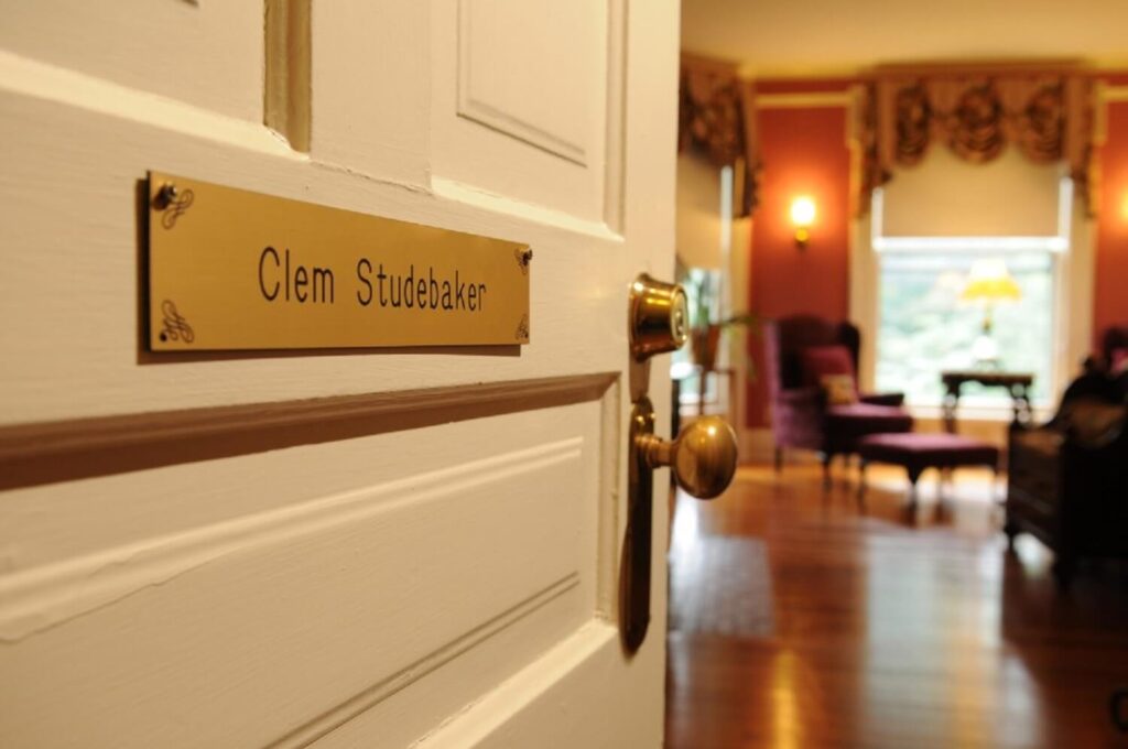 Clem Studebaker Room door sign
