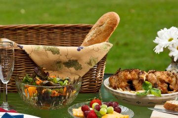 Picnic set-up with various foods