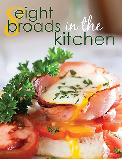 cook book cover for "8 broads in the kitchen"