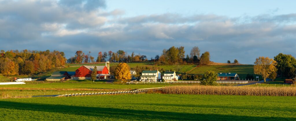 Amish Farm on a Late Summer Afternoon in Ohio's Amish country