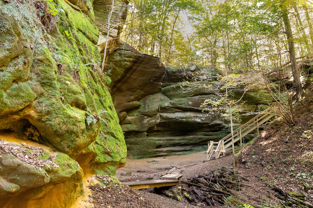 scenes along the foot path in Mohican state forest in Ohio amish country trail