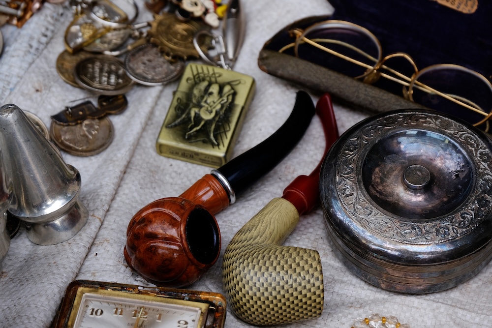 antiques on a table