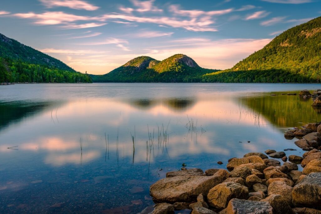 View of Jordan Pond at Acadia National Park