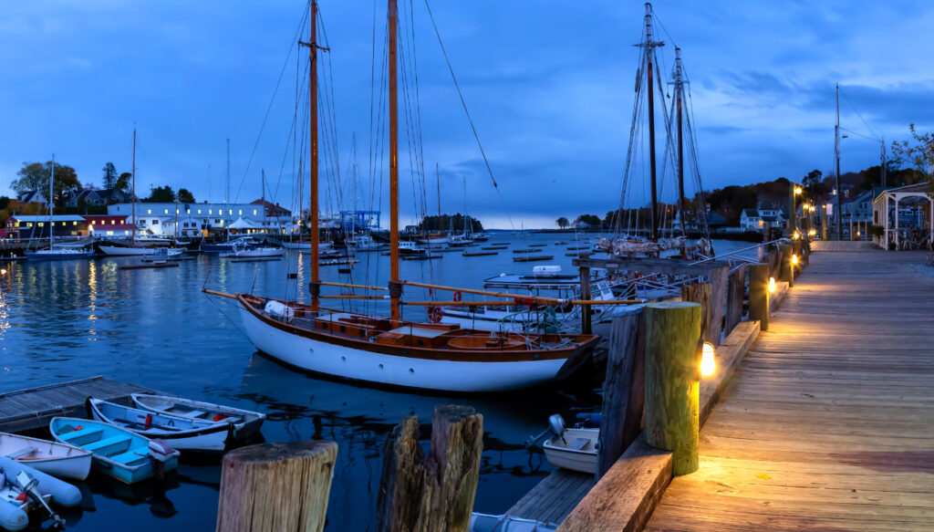 Marina at night