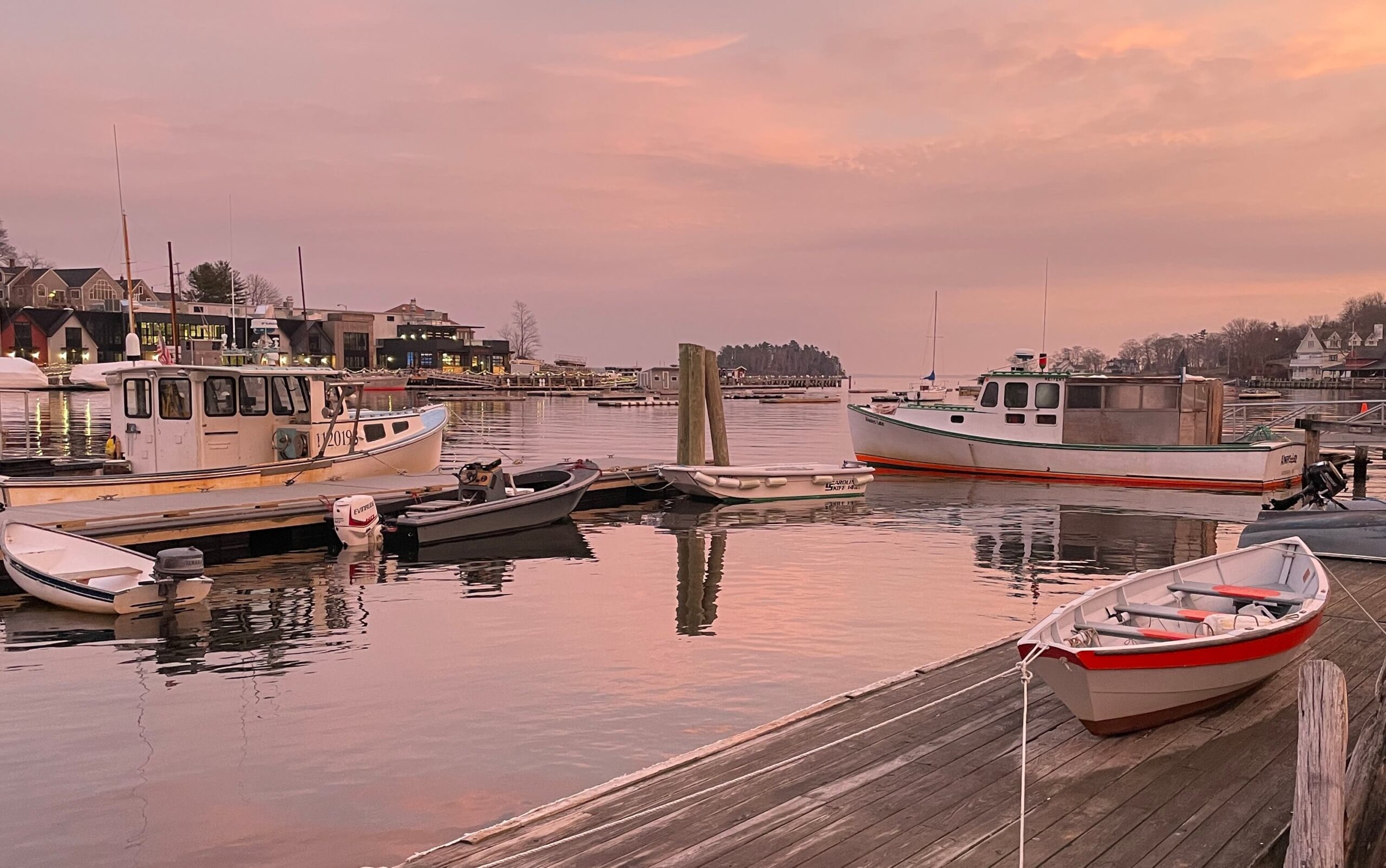 Lobster Boats in Camden Harbor in Winter