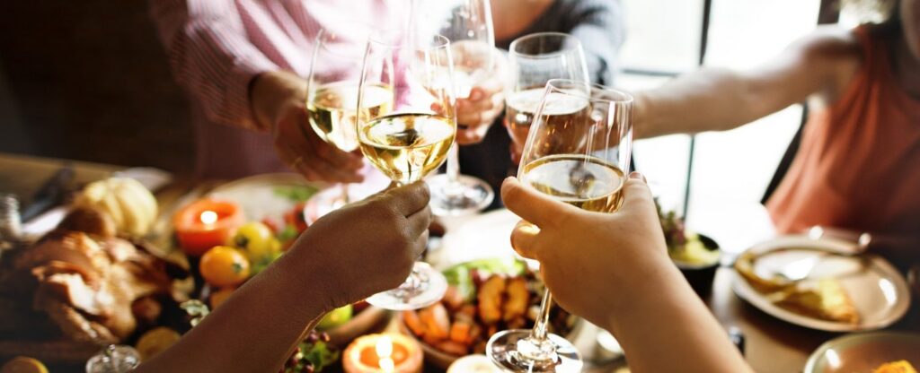 People tasting over meal