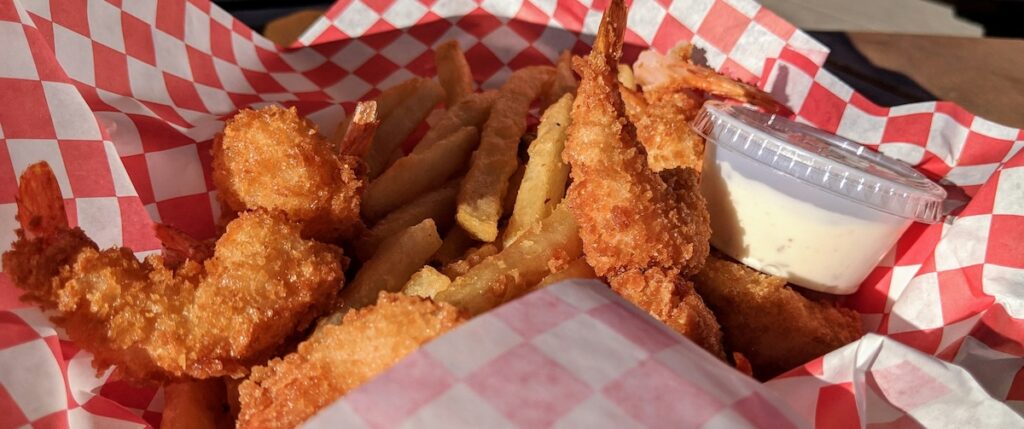 fried fish and fries on a platter