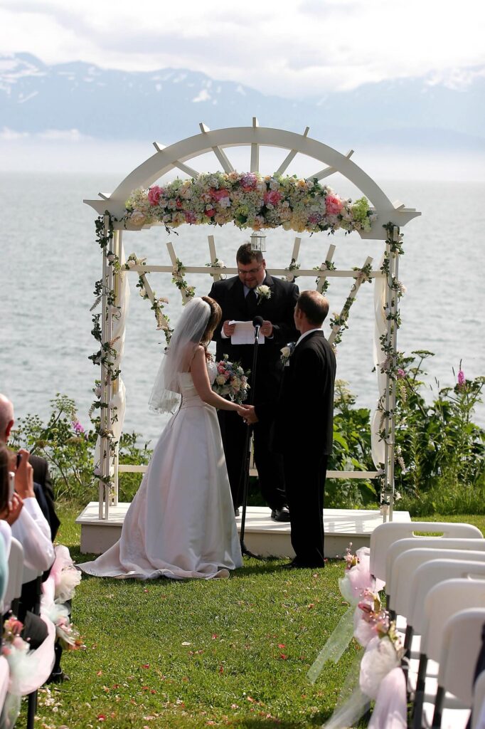 Vows overlooking Bay