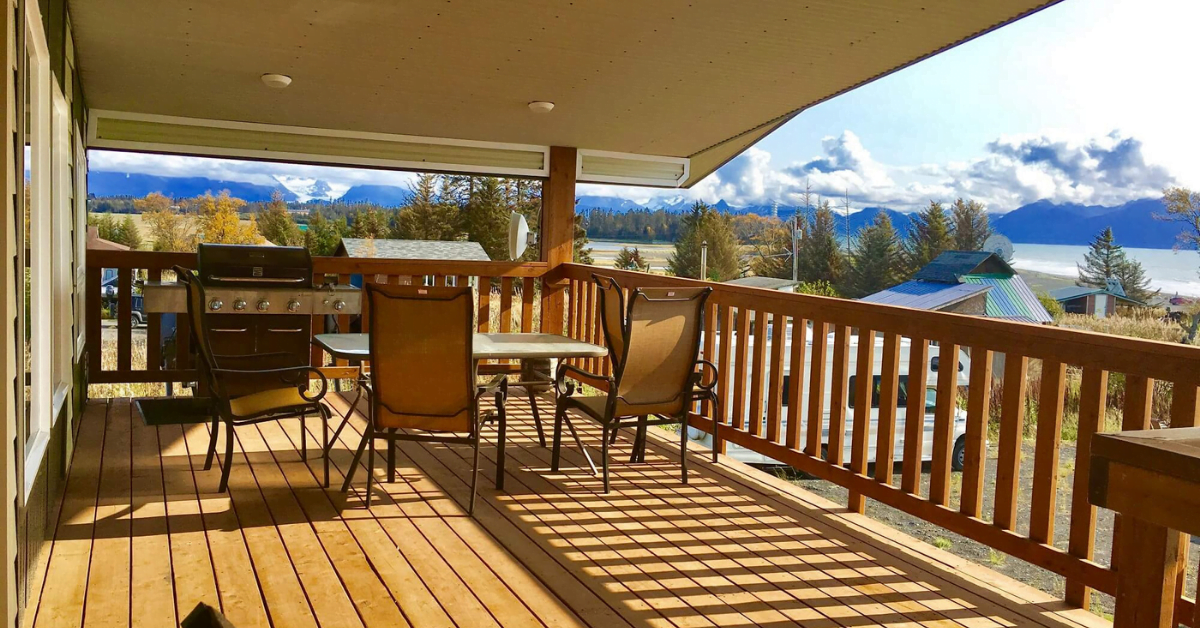 View of Old Town Lodge porch.