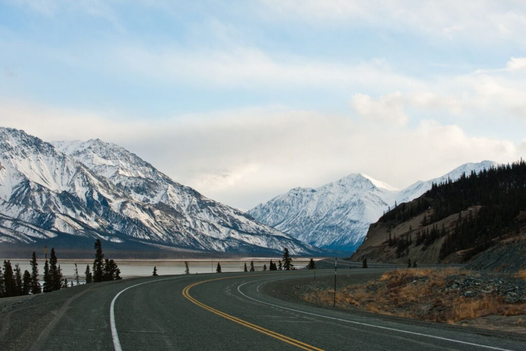 View of a highway in Alaska.